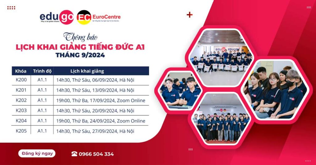 Latest schedule for opening German classes at level A1 at EduGo in September 2024